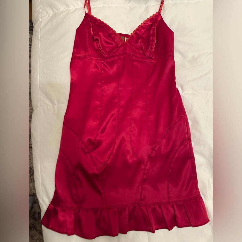 Red Satin Lingerie Dress/Slip